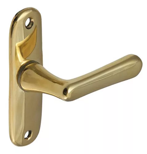 Stefánia s tvarovaným štítom Liata mosadz Okenná polovičná kľučka