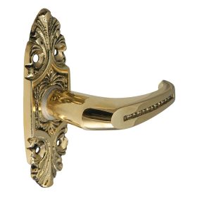 Baroková mosadzná okenná kľučka v tvare "L".