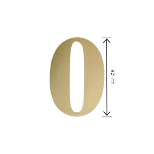 Laser cut House number 0 Copper
