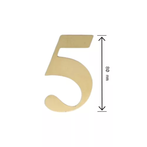 Laser cut House number 5 Copper