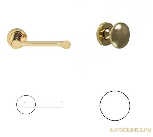 Alamaro Ultra Slim Brass BB Button/Handle