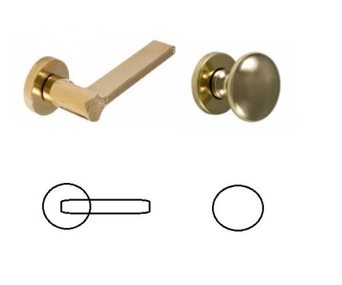 Art Deco "G03" Brass WC Button/Handle