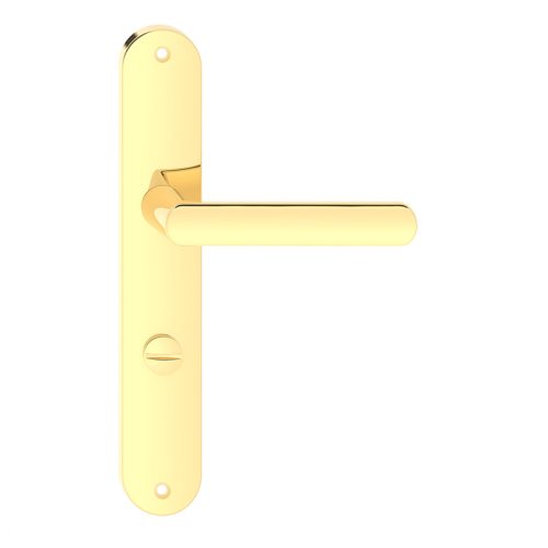 LUNA pajzsos ajtókilincs fényes sárgaréz színben 90 mm WC