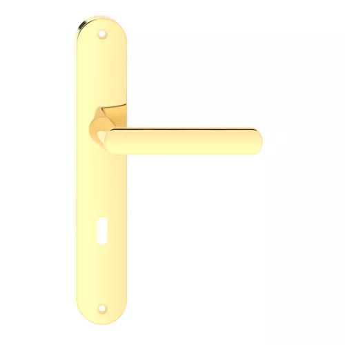 LUNA pajzsos ajtókilincs fényes sárgaréz színben 85 mm BB