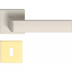   RUMBA ajtókilincs szögletes K-rozettás fényes sárgaréz BB