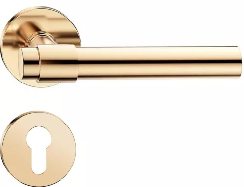 ALLURE ajtókilincs kerek rozettás R SLIM fényes sárgaréz - CORONA PREMIUM PZ