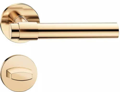 ALLURE ajtókilincs kerek rozettás R SLIM fényes sárgaréz - CORONA PREMIUM WC