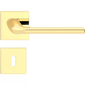   BELLA ajtóajtókilincs négyzet alakú rozettás Q SLIM vékony fényes sárgaréz BB