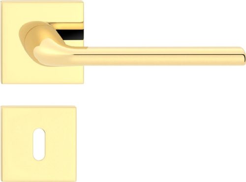 BELLA ajtóajtókilincs négyzet alakú rozettás Q SLIM vékony fényes sárgaréz BB