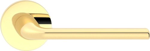 BELLA ajtóajtókilincs kerek rozettás R SLIM vékony fényes sárgaréz Csak kilincs felső rozettán