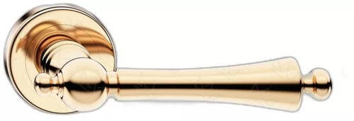 CENTURY ajtókilincs kerek rozettás R CLASSIC fényes sárgaréz - CORONA PREMIUM Csak kilincs felső ro