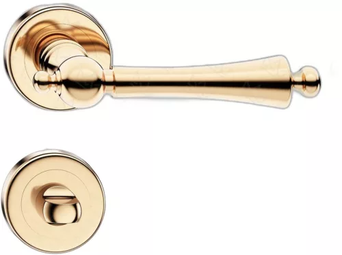 CENTURY ajtókilincs kerek rozettás R CLASSIC fényes sárgaréz - CORONA PREMIUM WC