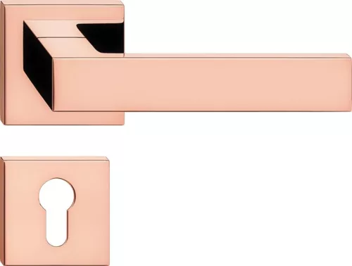 CUBE ajtóajtókilincs négyzet alakú rozettás rozéarany PZ