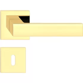   CUBE ajtóajtókilincs négyzet alakú rozettás Q SLIM vékony fényes sárgaréz BB
