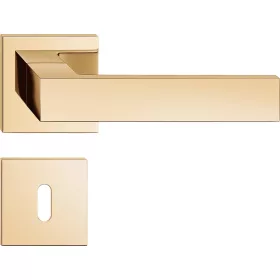   FOCUS ajtóajtókilincs szögletes rozettás Q SLIM vékony fényes sárgaréz - CORONA PREMIUM BB