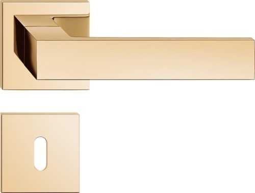 FOCUS ajtóajtókilincs szögletes rozettás Q SLIM vékony fényes sárgaréz - CORONA PREMIUM BB