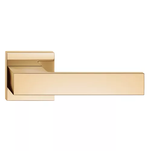 GRAND ajtókilincs szögletes rozettás fényes sárgaréz - CORONA PREMIUM PZ