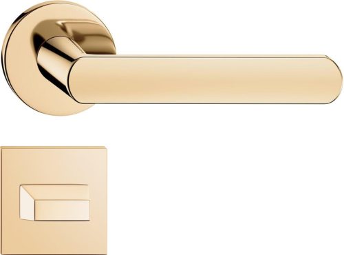 ICONA ajtóajtókilincs négyzet alakú rozettás Q SLIM vékony fényes sárgaréz - CORONA PREMIUM WC