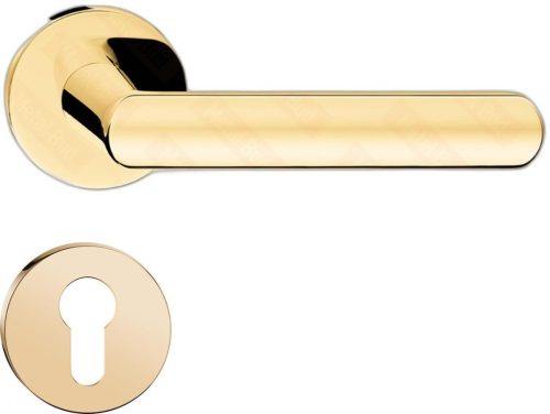 ICONA ajtókilincs kerek rozettás R SLIM fényes sárgaréz - CORONA PREMIUM PZ