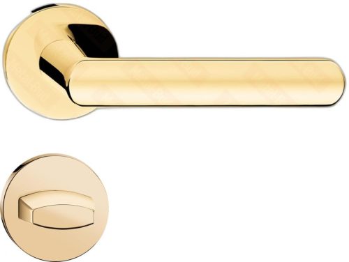 ICONA ajtókilincs kerek rozettás R SLIM fényes sárgaréz - CORONA PREMIUM WC