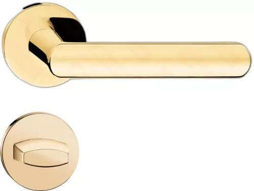 ICONA ajtókilincs kerek rozettás R SLIM fényes sárgaréz - CORONA PREMIUM WC