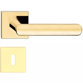   LUNA ajtóajtókilincs négyzet alakú rozettás Q SLIM vékony fényes sárgaréz színű BB