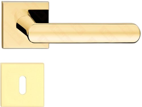 LUNA ajtóajtókilincs négyzet alakú rozettás Q SLIM vékony fényes sárgaréz színű BB