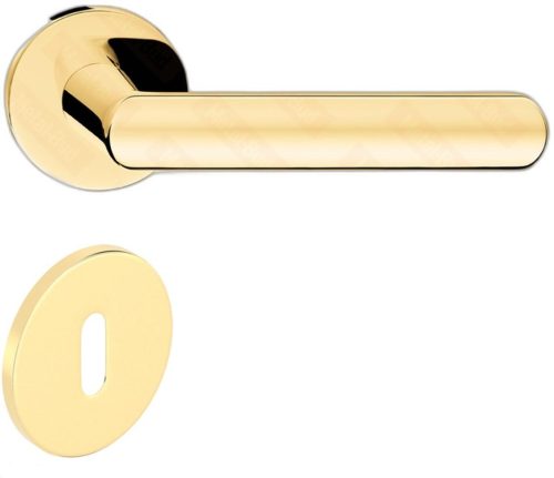 LUNA ajtóajtókilincs kerek rozettás R SLIM vékony fényes sárgaréz BB