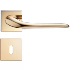   MOON ajtóajtókilincs szögletes rozettás Q SLIM fényes sárgaréz - CORONA PREMIUM BB