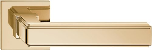 ROYAL ajtóajtókilincs szögletes rozettás Q SLIM fényes sárgaréz - CORONA PREMIUM Csak kilincs felső