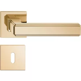   ROYAL ajtóajtókilincs szögletes rozettás Q SLIM fényes sárgaréz - CORONA PREMIUM BB