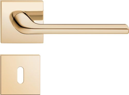 SCANDI ajtóajtókilincs négyzet alakú rozettás Q SLIM vékony fényes sárgaréz - CORONA PREMIUM BB