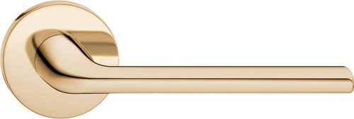 SCANDI ajtókilincs kerek rozettás R SLIM vékony fényes sárgaréz - CORONA PREMIUM Csak kilincs felső