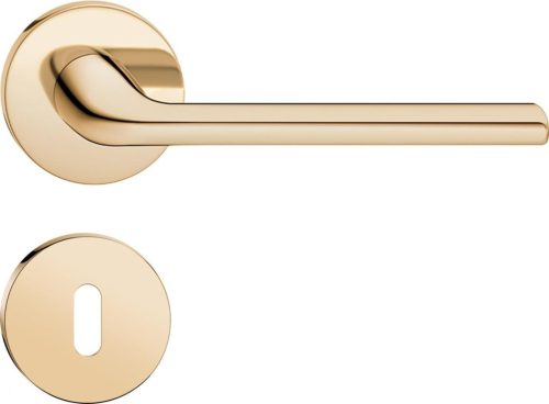 SCANDI ajtókilincs kerek rozettás R SLIM vékony fényes sárgaréz - CORONA PREMIUM BB