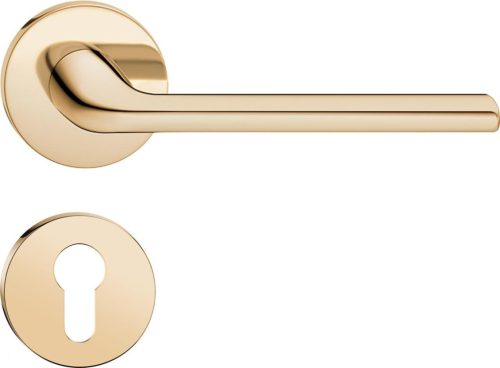 SCANDI ajtókilincs kerek rozettás R SLIM vékony fényes sárgaréz - CORONA PREMIUM PZ