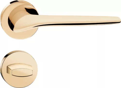 SOFT ajtókilincs kerek talp J fényes sárgaréz - CORONA PREMIUM WC