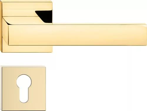 TOTAL ajtóajtókilincs szögletes rozettás fényes sárgaréz PZ