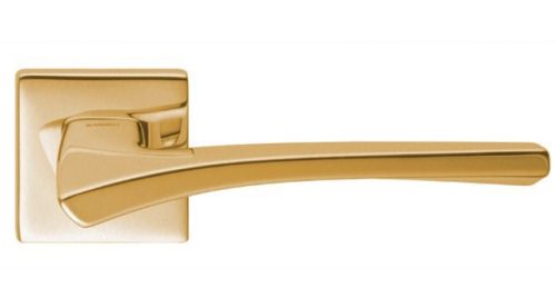Mandeli Astrid Square rosette Satin scrubbed brass Only handle on top rosette