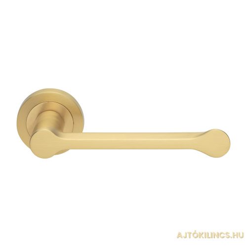 Alamaro Ultra Slim Round rosette Satin scrubbed brass Only handle on top rosette