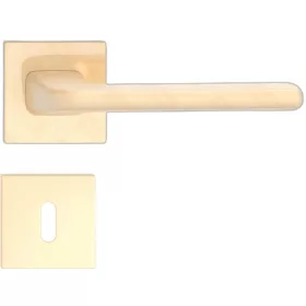   DIVA/DISCO ajtókilincs szögletes K rozettás - FIT rozettás 6mm szálcsiszolt sárgaréz BB