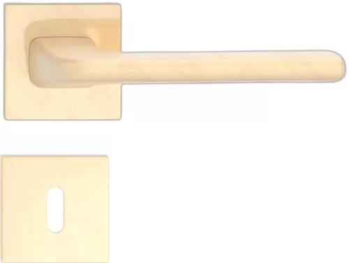 DIVA/DISCO ajtókilincs szögletes K rozettás - FIT rozettás 6mm szálcsiszolt sárgaréz BB