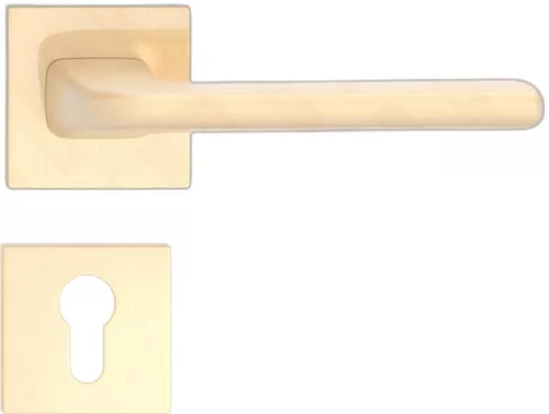 DIVA/DISCO ajtókilincs szögletes K rozettás - FIT rozettás 6mm szálcsiszolt sárgaréz PZ