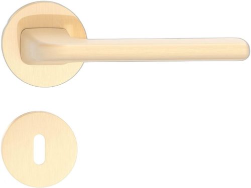 DIVA/DISCO ajtókilincs kerek rozettás J - 6 mm-es rozettás FIT szálcsiszolt sárgaréz BB