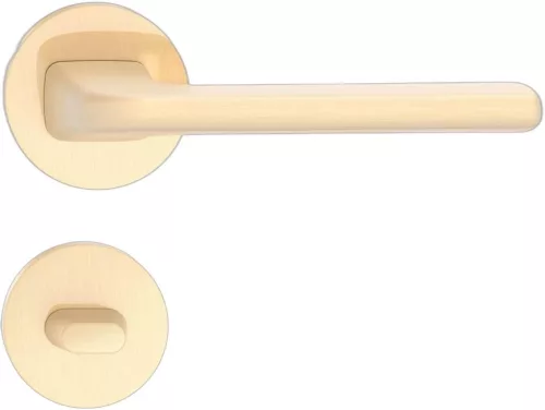 DIVA/DISCO ajtókilincs kerek rozettás J - 6 mm-es rozettás FIT szálcsiszolt sárgaréz WC