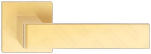 RUMBA ajtókilincs négyzet alakú K rozettás - FIT rozettás 6mm matt sárgaréz Csak kilincs felső roze