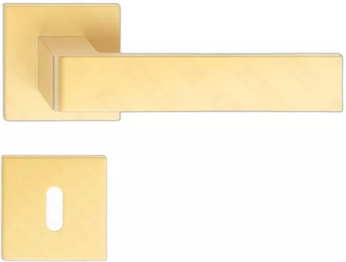 RUMBA ajtókilincs négyzet alakú K rozettás - FIT rozettás 6mm matt sárgaréz BB