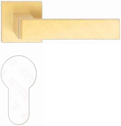 RUMBA ajtókilincs négyzet alakú K rozettás - FIT rozettás 6mm matt sárgaréz PZ