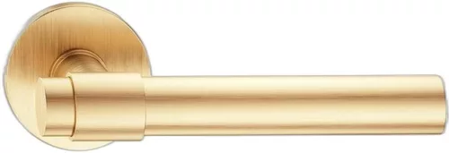 ALLURE ajtókilincs kerek rozettás R SLIM szatén sárgaréz - CORONA PREMIUM Csak kilincs felső rozett