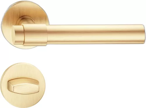 ALLURE ajtókilincs kerek rozettás R SLIM szatén sárgaréz - CORONA PREMIUM WC