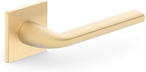 BELLA ajtóajtókilincs négyzet alakú rozettás Q SLIM vékony szatén sárgaréz Csak kilincs felső rozet